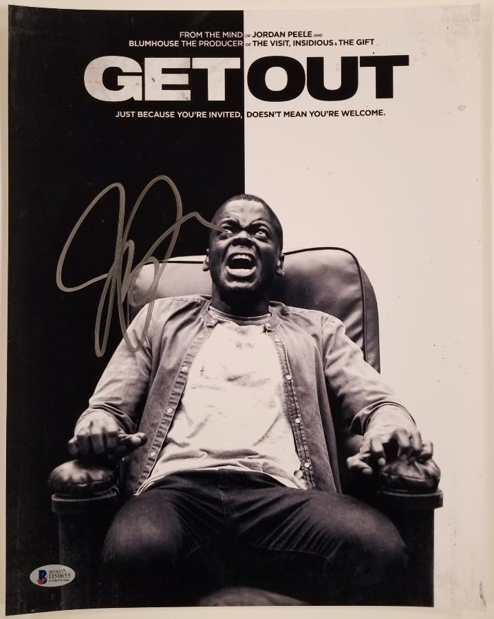 JORDAN PEELE Signed GET OUT 11x14 Photo Poster painting Director Writer Oscar C Beckett BAS COA