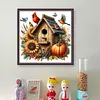Red Bird Pumpkin Cottage-11CT Stamped Cross Stitch 40*40cm/15.75*15.75in tapestrymarket