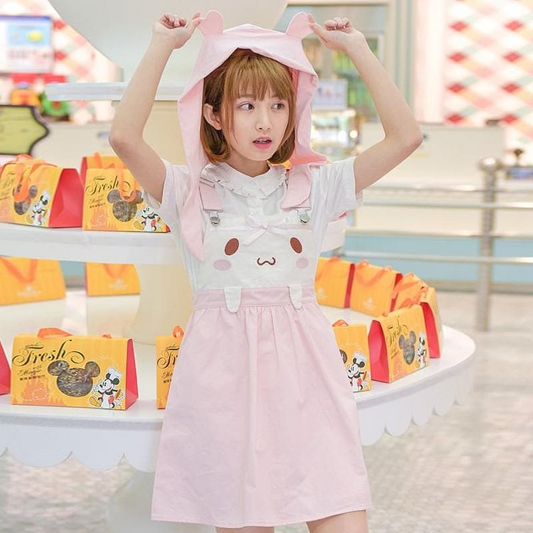 Pink Kawaii Bunny Suspender Dress SP179589