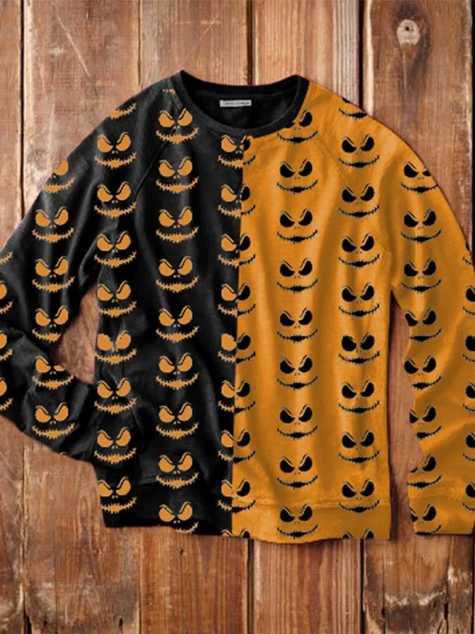 Small Terry Halloween Print Men's Sweatshirt