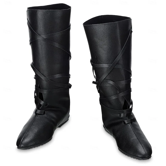 Medieval Renaissance Shoes Knee High Boots Flat Jazz Boots Fancy Dress Men's Women's Celtic Pirate Masquerade Party / Evening LARP Ren Faire Adults' Shoes