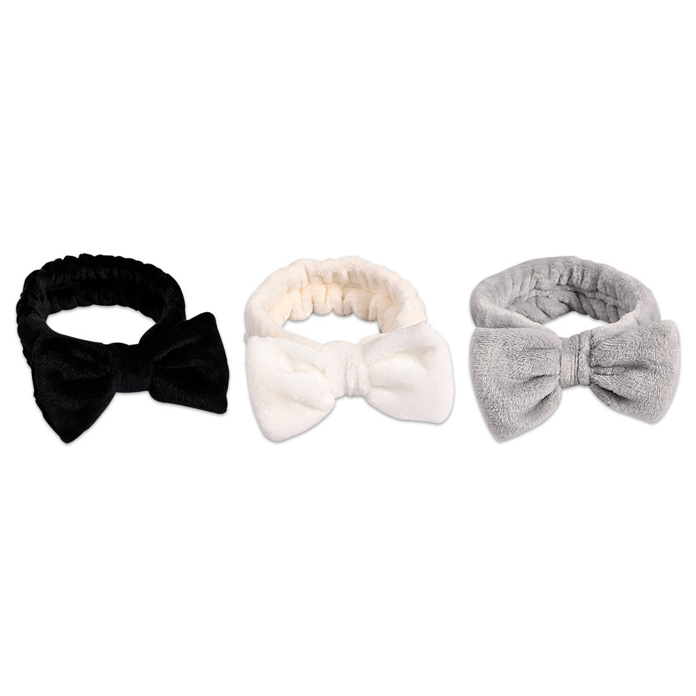 

3Pcs Bow Hair Bands For Washing Face Coral Fleece Makeup Shower Head Bands, 501 Original