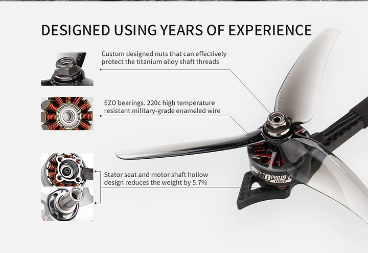 TMOTOR F60PROV-LV 2207.5 Brushless Racing Motor for FPV Drones