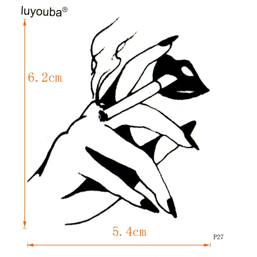 Sexy Woman Smoking Fake Tattoo Tatuajes Tatuagem Body Art Waterproof Temporary Tattoo Sticker Tatoo Temporary Stickers Tatoos