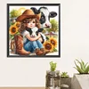 Diamond Painting-DIY Full Round Drill Girl And Cow