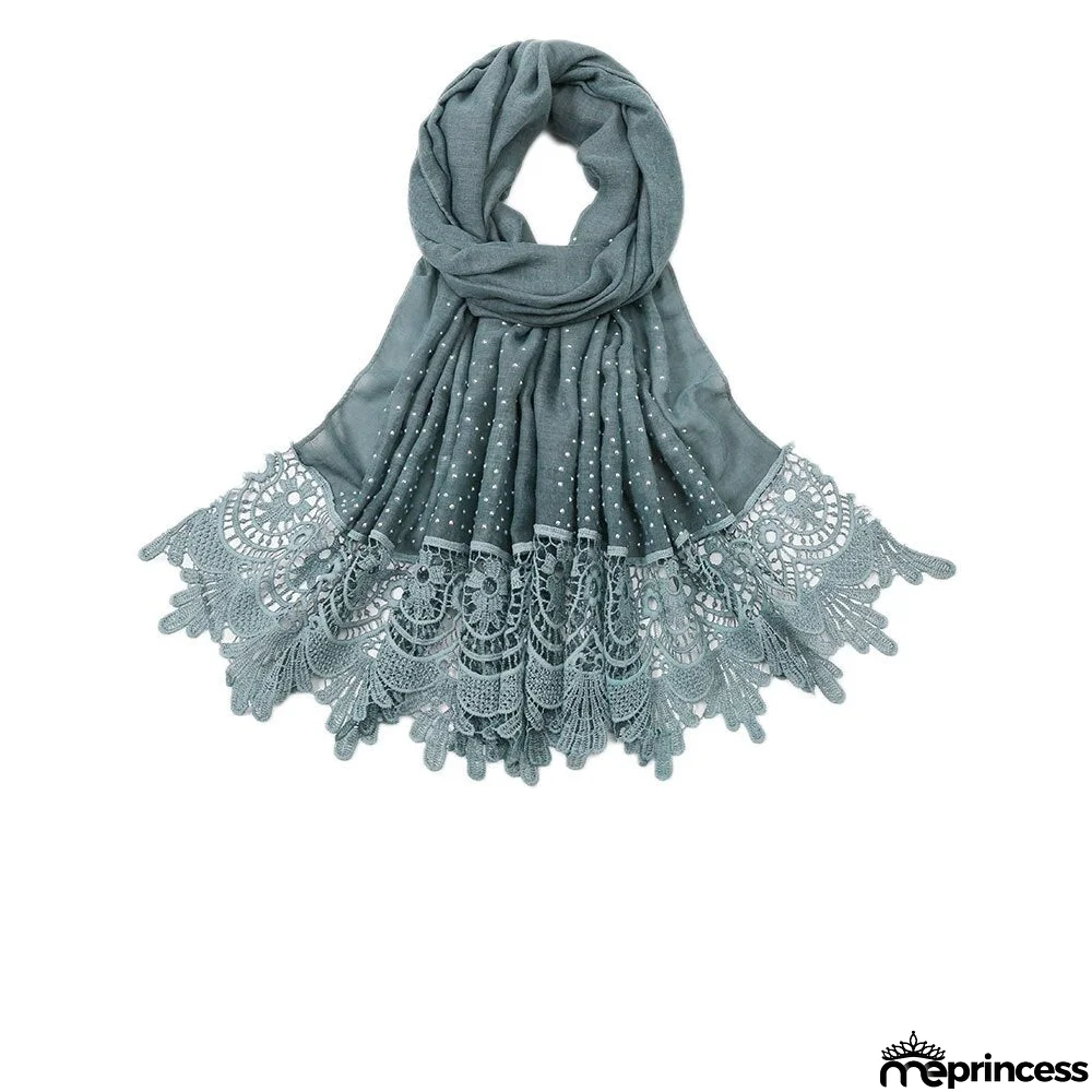 Women's Arabian Polyester Headwear Rhinestone Elegant Hijabs