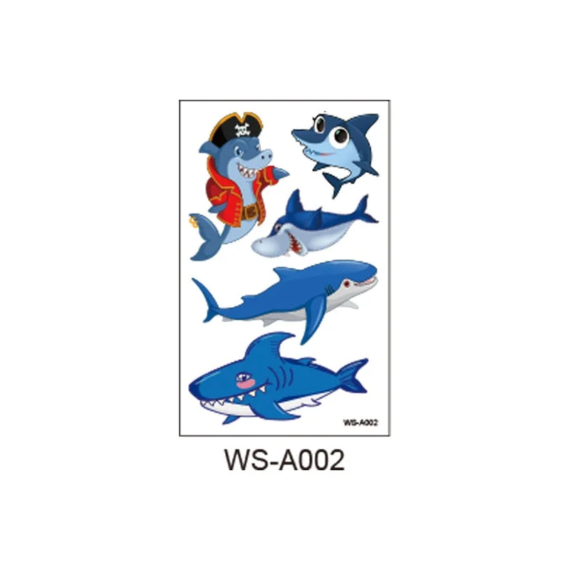 New children's shark tattoo stickers cute animal party cartoon reward children's arm temporary tattoo stickers