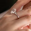 Platinum 6ct Oval Cut Lab Diamond Hidden Halo 4 Prongs Engagement Ring