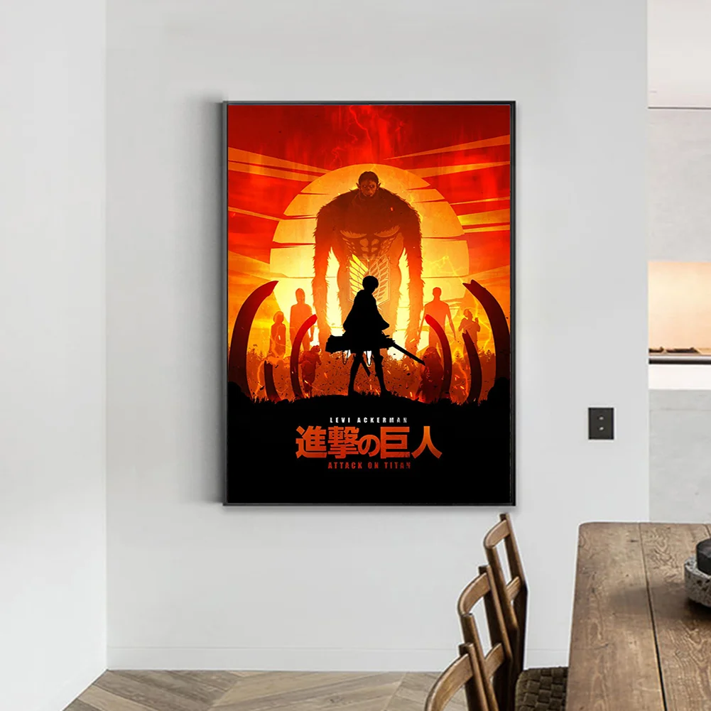 Full Round Diamond Painting 35*50cm - Attack On Titan - Silhouette