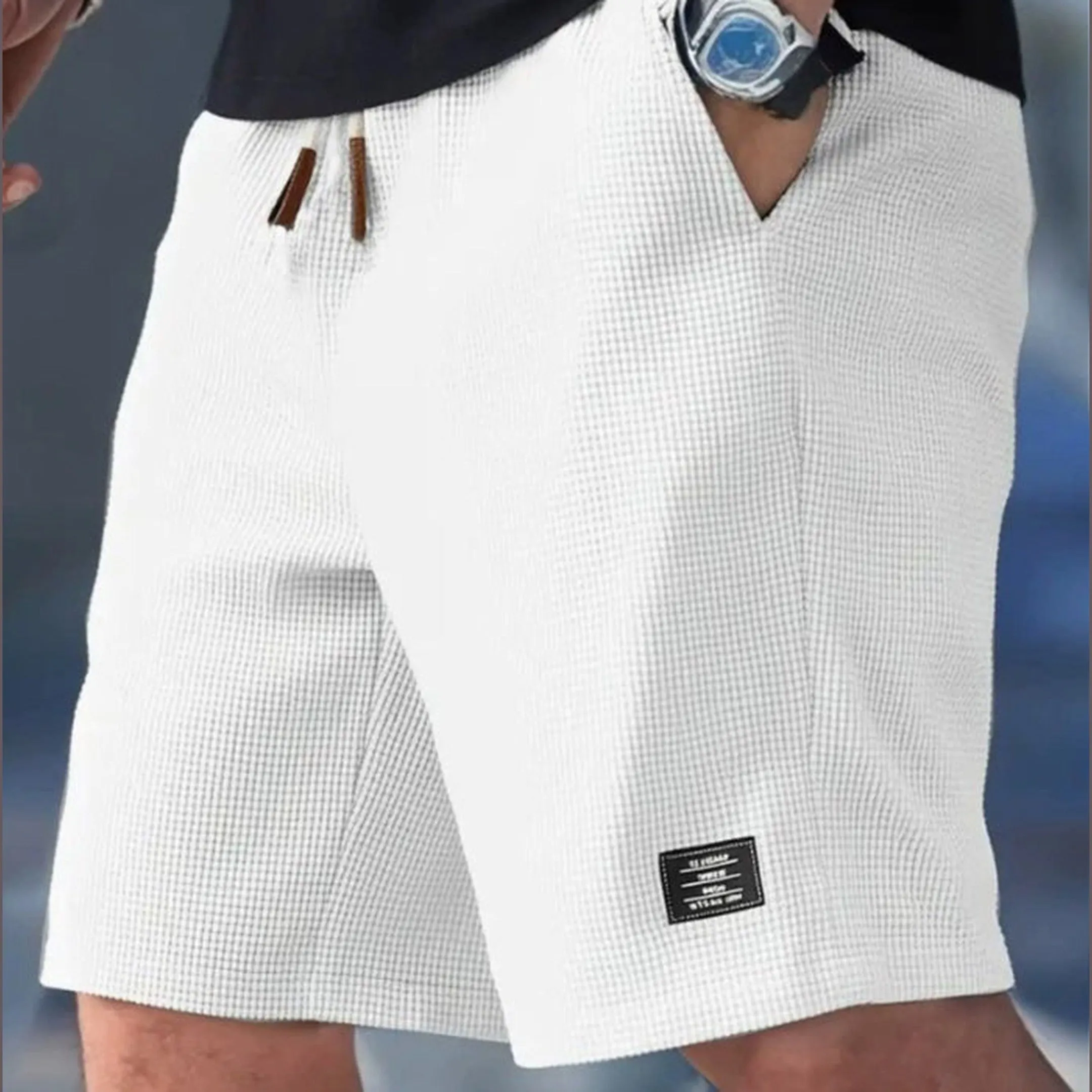 Men's Waffle-Knit Tailored Shorts &ndash; Smart Casual Comfort