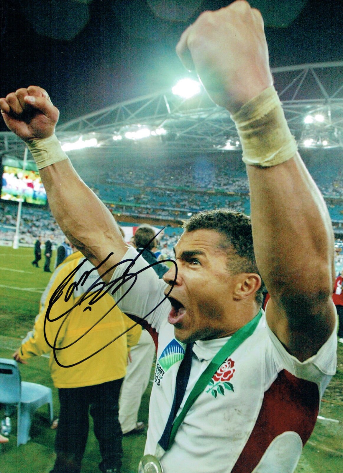 Jason ROBINSON Signed Autograph Large ENGLAND RUGBY World Cup Photo Poster painting AFTAL COA