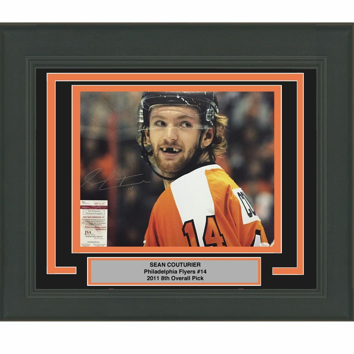 FRAMED Autographed/Signed SEAN COUTURIER Flyers Smiling 16x20 Photo Poster painting JSA COA Auto