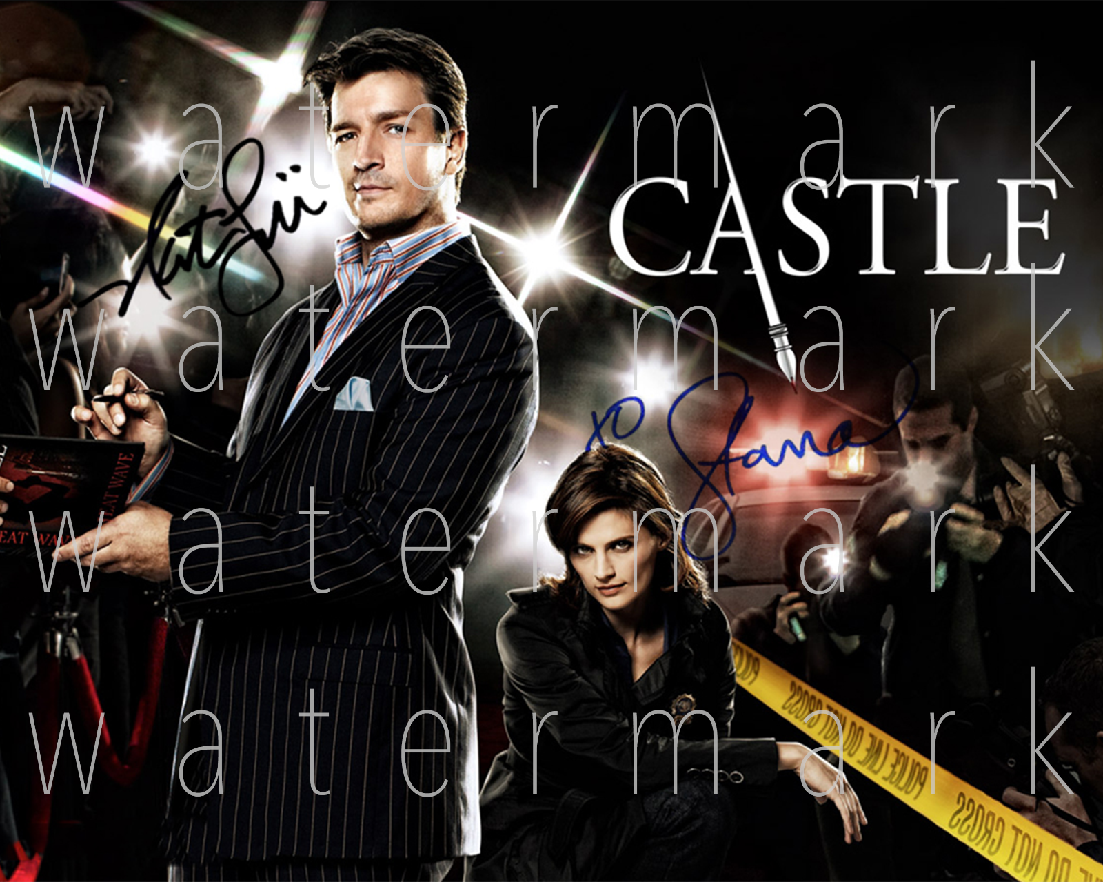 Castle Nathan Fillion Stana Katic signed 8x10 Photo Poster painting poster autograph RP