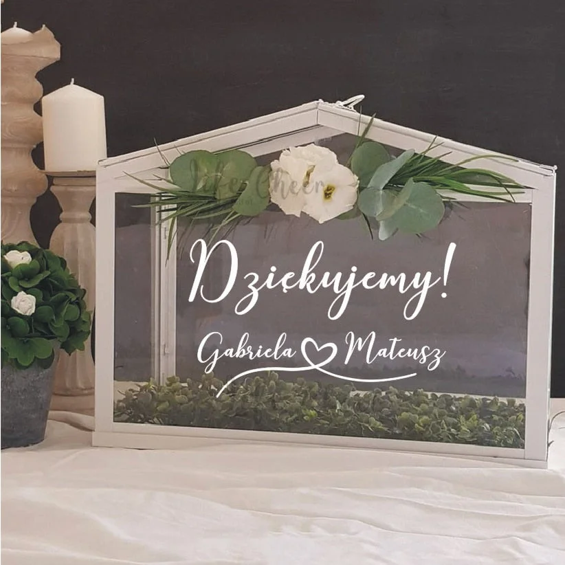 Vinyl Sticker For Wedding Cards Box Customize Texts Decals Wedding Guest Box Stickers Thank you Sign Wedding Custom Mural Art