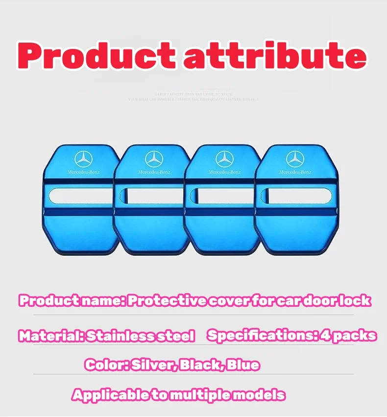 Stainless steel car door lock protection cover anti-rust decorative cover（4PCS）