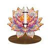 Diamond Painting Wooden Lotus Diamond Painting Flower Vase Ornaments for Home Office Decor