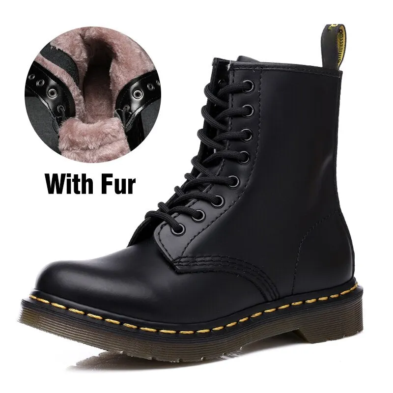 Ankle Boots Women 2021 New Winter Chunky Platform Boots Thick Bottom Punk Genuine Leather Motorcycle Botas Women Plus Size Boots