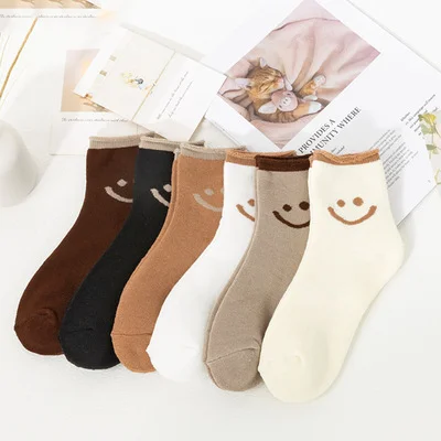 6 pairs of smiley socks set
