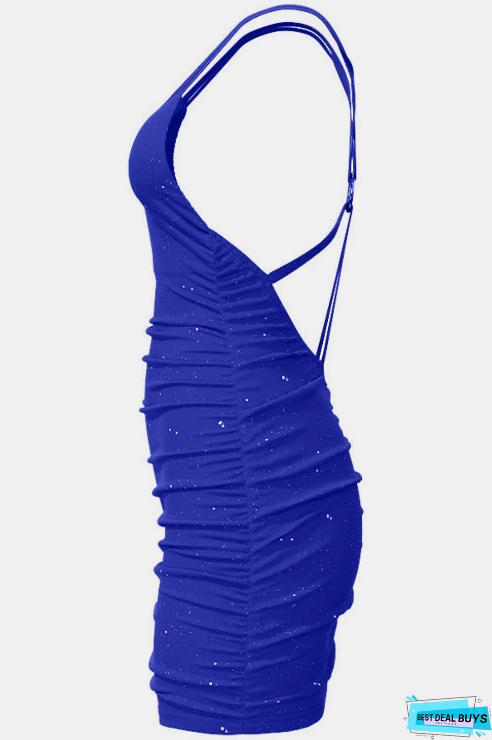 Glitter Double Spaghetti Straps Mini Dress