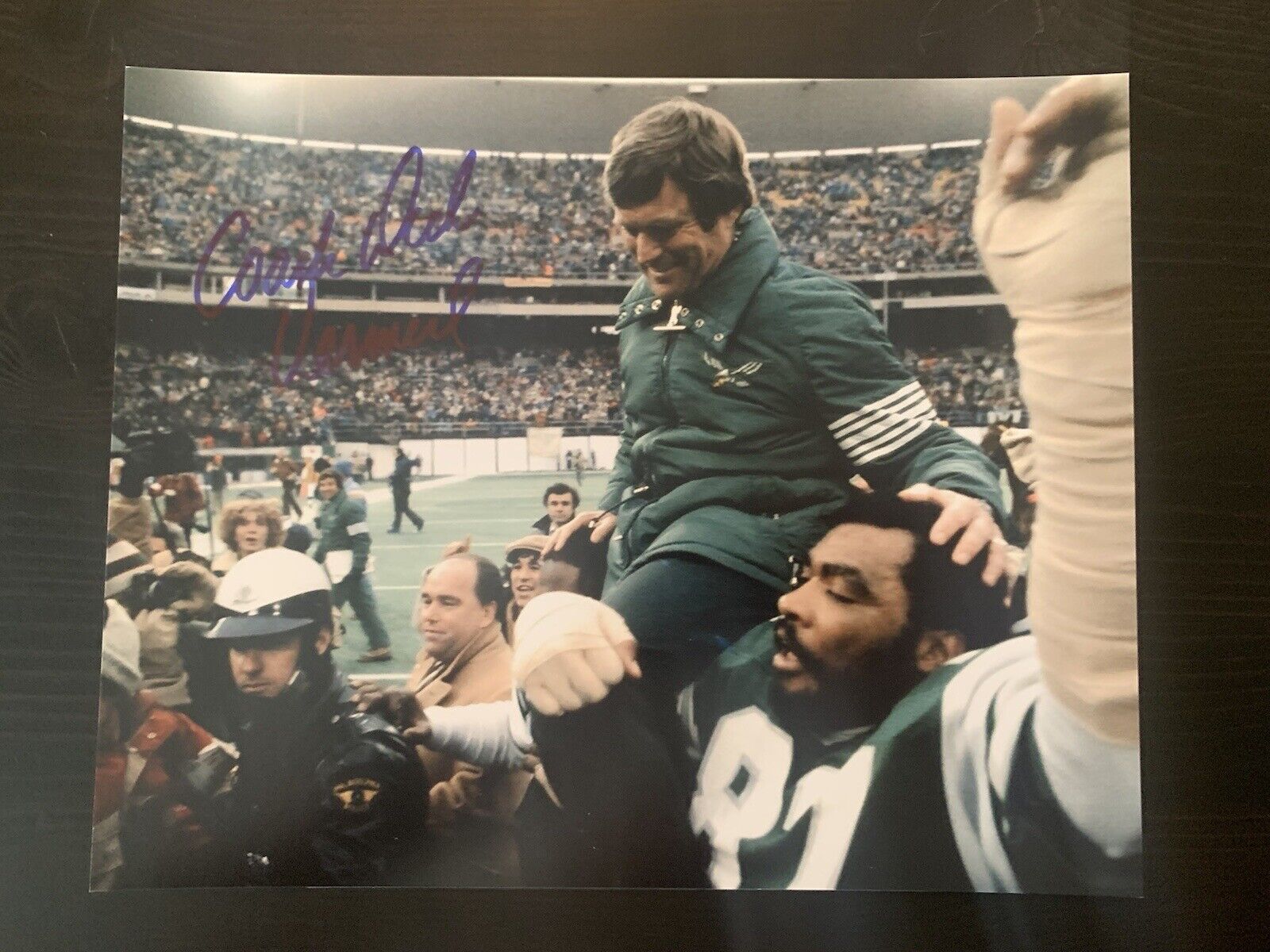 Dick Vermeil signed Philadelphia Eagles 8X10 Photo Poster painting Autographed