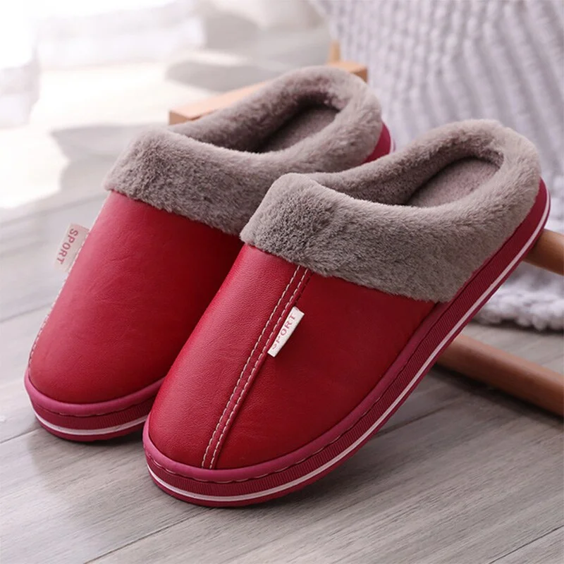 Qengg MCCKLE Women's Home Slippers Plush Warm House Shoes for Women 2021 Non-slip Soft Winter Indoors Bedroom Couples Floor Slipper