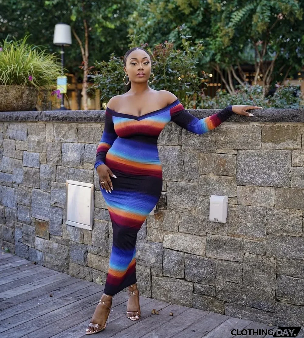 Sexy Low Cut Long Sleeve Slim Maxi Dress