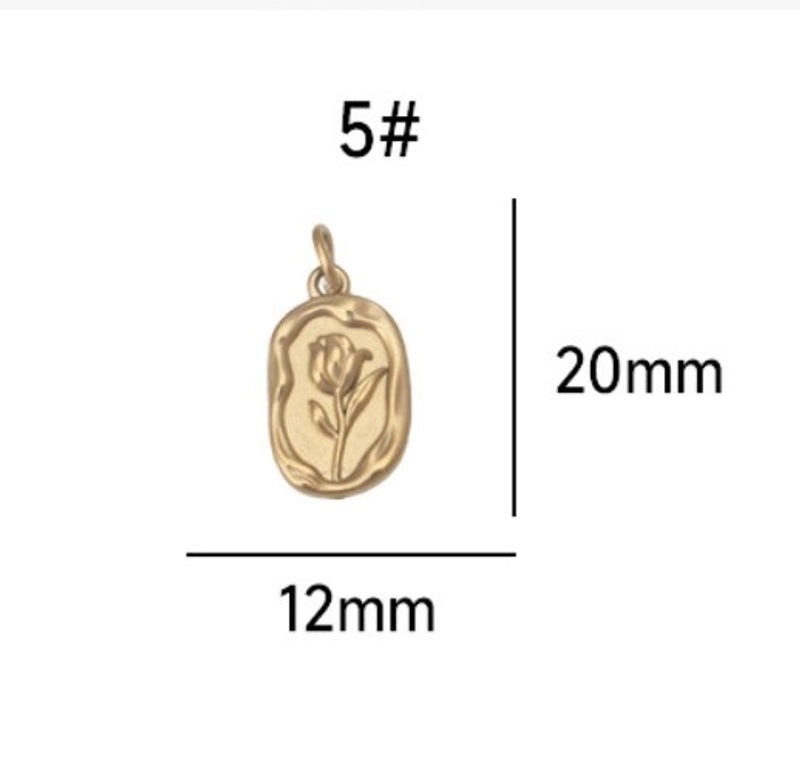 1 Piece Titanium Steel Devil’s Eye Heart Shape Rose Pendant