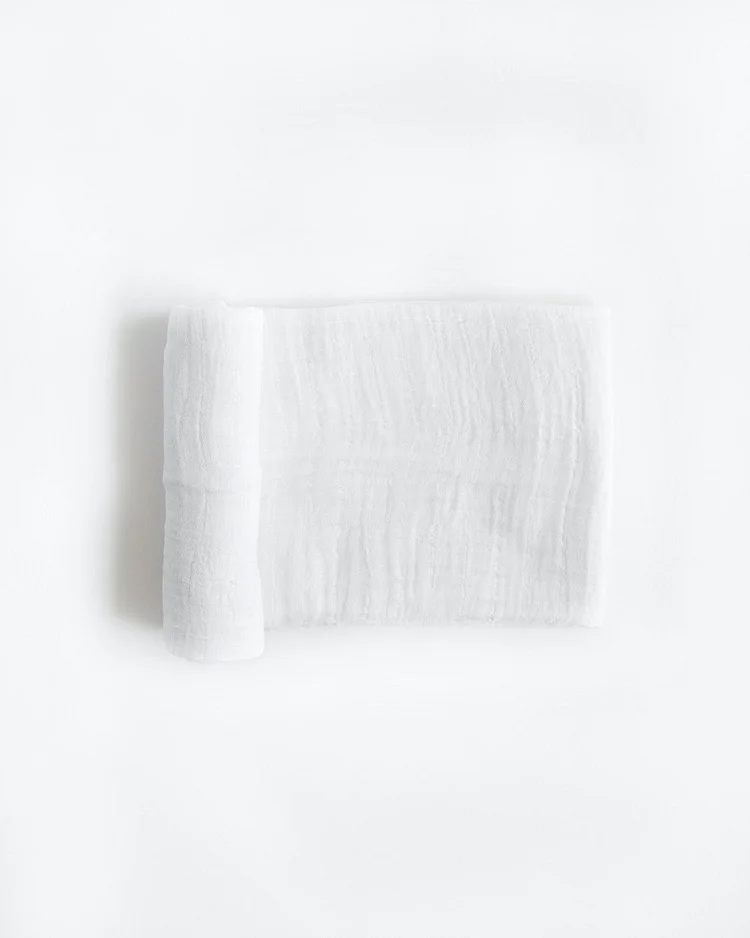 Cotton Muslin Swaddle Blanket - White