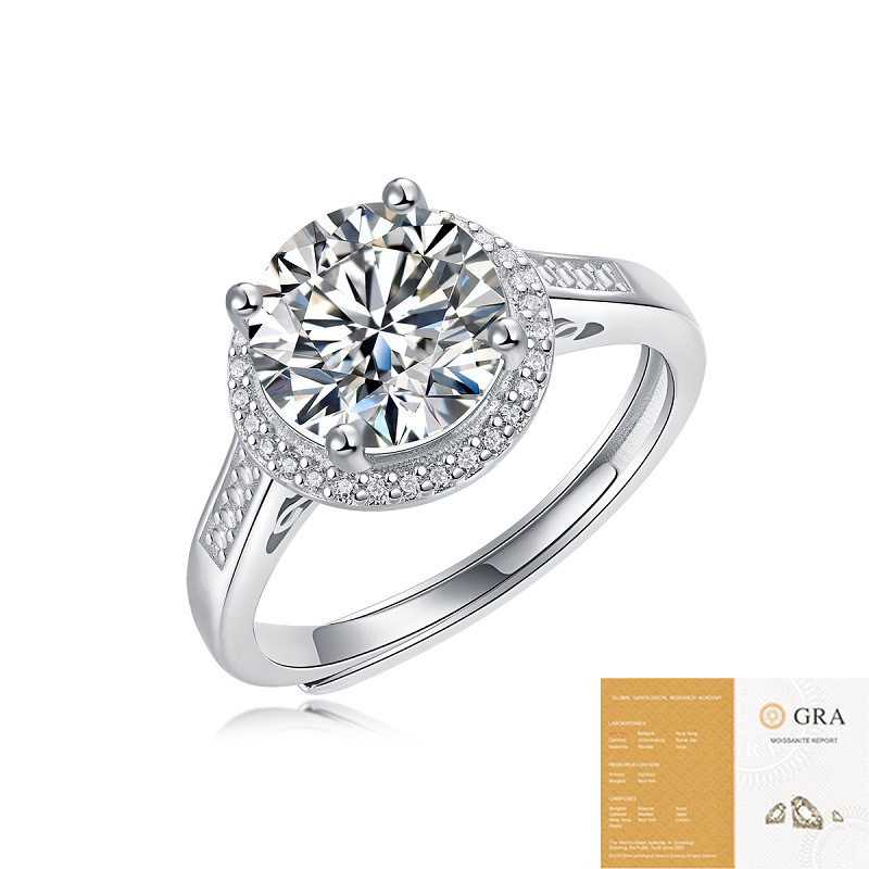 D Color Moissanite  Ring For Women 925 Sterling Silver Wedding Rings 