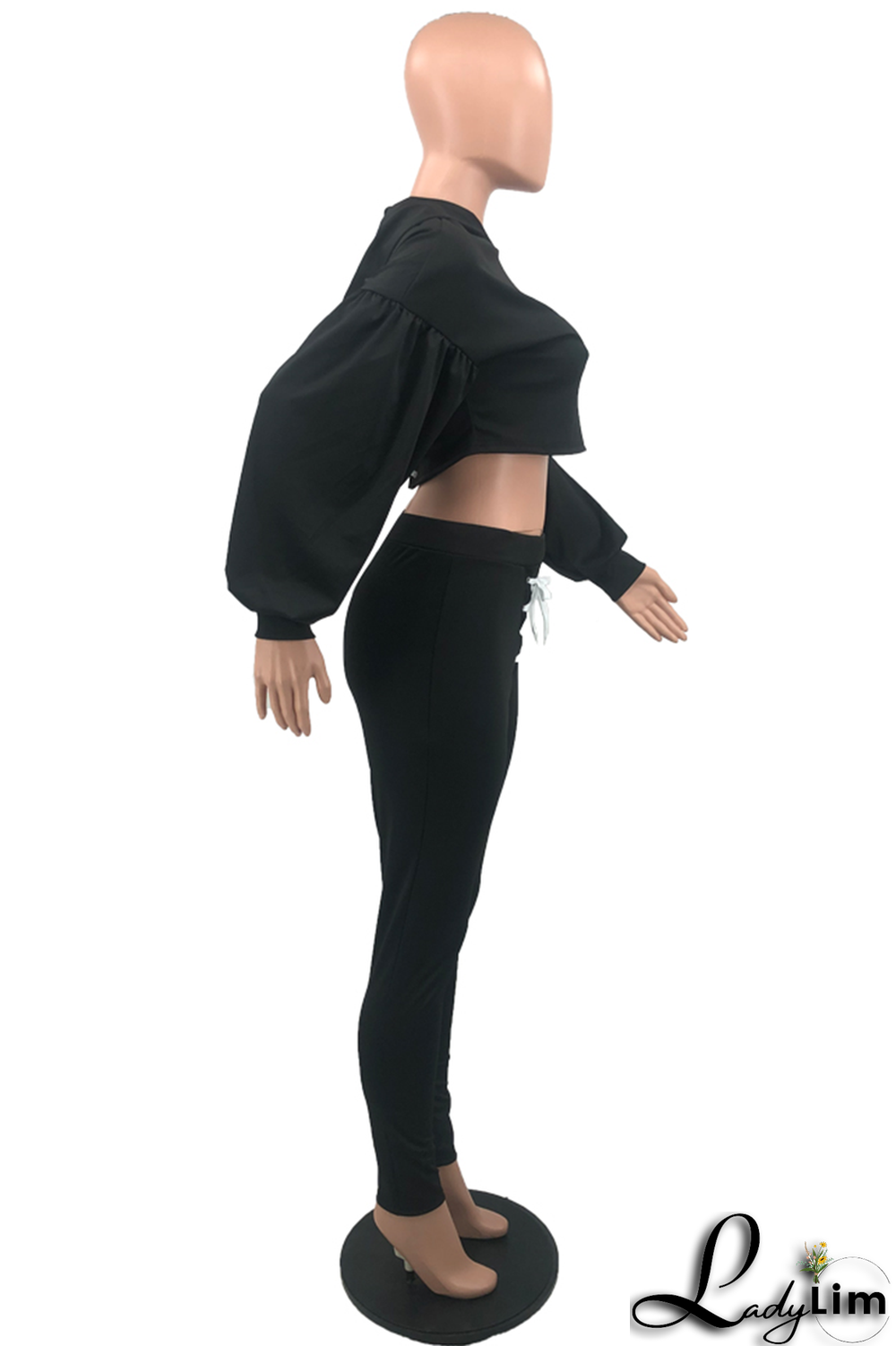 Blue Fashion Solid Patchwork V Neck Long Sleeve Two Pieces