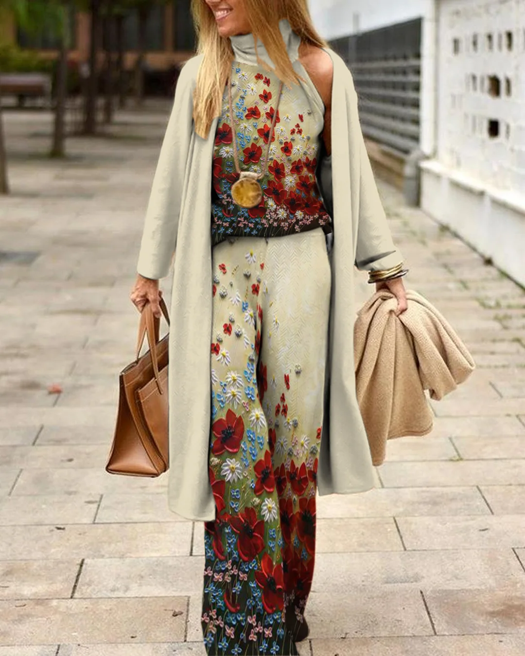 Herringbone Sweater Three-Piece Suit 8cb3