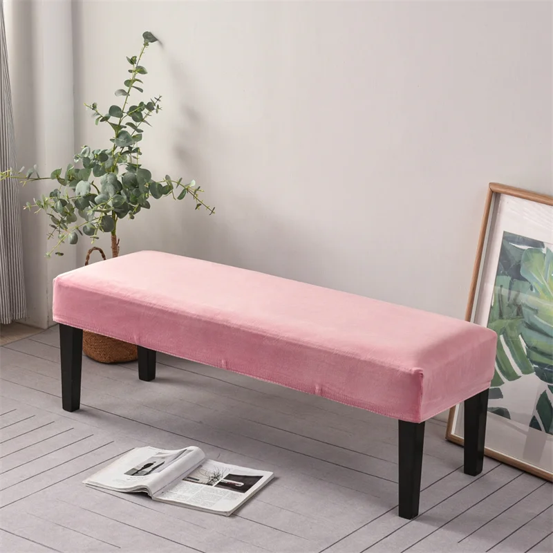Sdrawing Bench Chair Cover Stretch Piano Stool Cover Long Ottoman Cover Solid Color Bench Slipcovers Changing Shoes Bedside Home