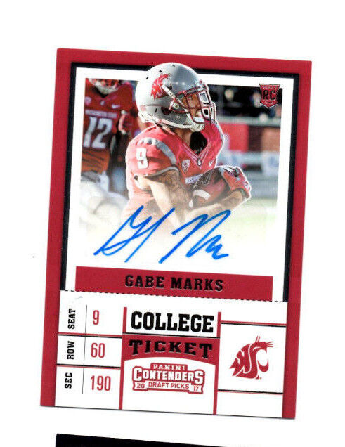 Gabe Marks Washington State signed autograph 2017 Panini Contenders rookie