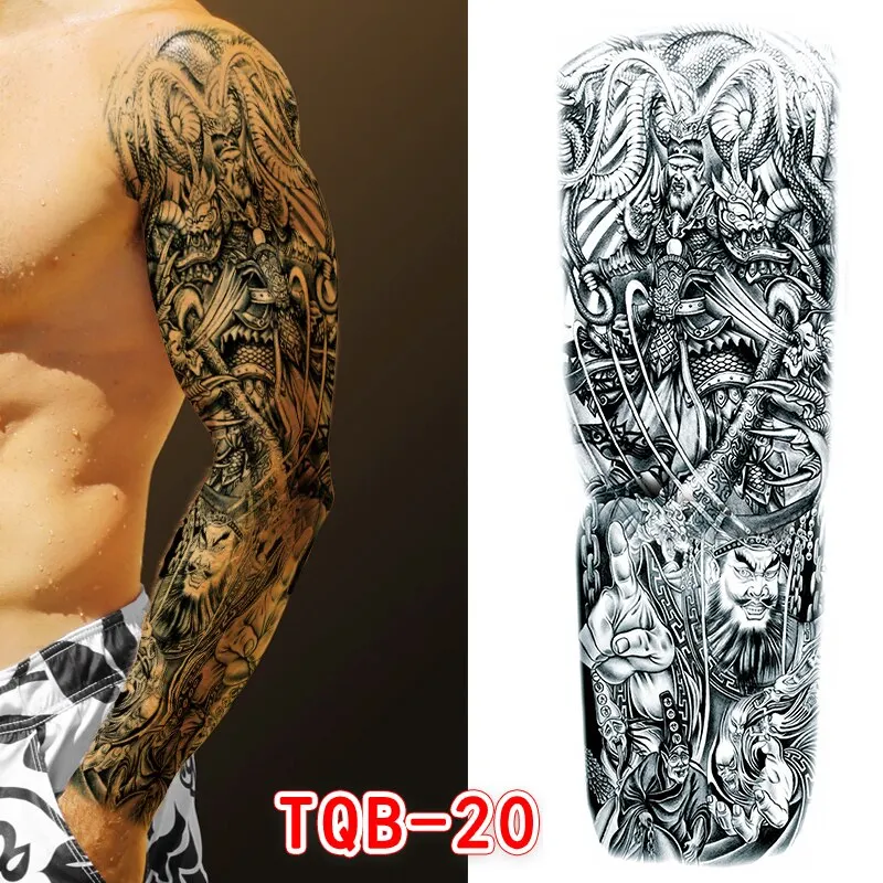 Sdrawing Temporari Tattoo Sticker for Men Death Skull Henna Skeleton King Animal Arm Leg Tatoo Pattern Fake Tattoo for Woman