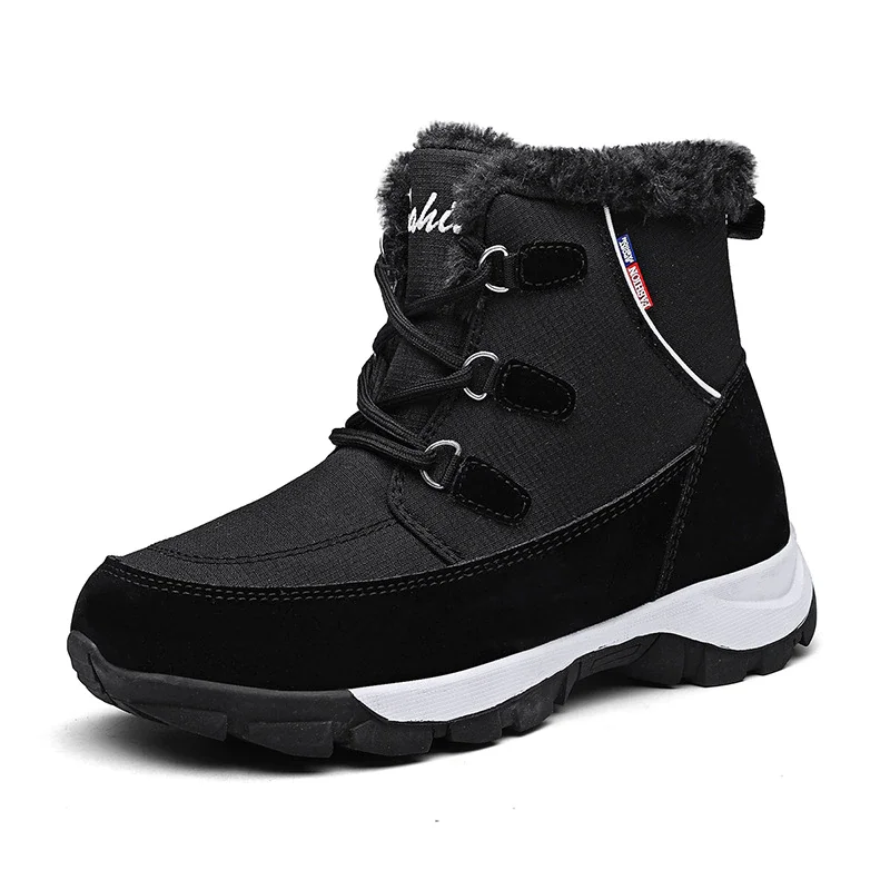 Canrulo Women Snow boots Waterproof Non-slip Parent-Child Winter Boots Thick Fur Platform Waterproof and Warm Shoes Plus Size 35-42