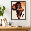 Fille africaine-plein diamant rond peinture-30 * 40cm