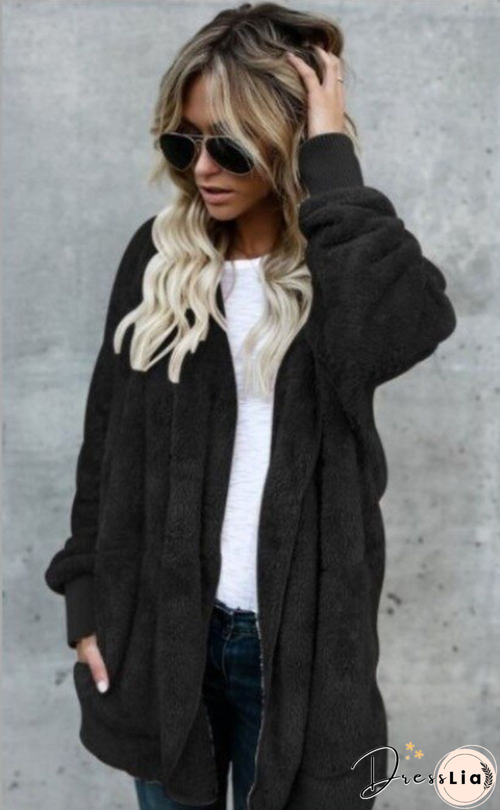 Autumn And Winter Hoodies Women Wool Warm Cotton Coat Sweatshirt Mid-length Double-sided Anti-fur Coat
