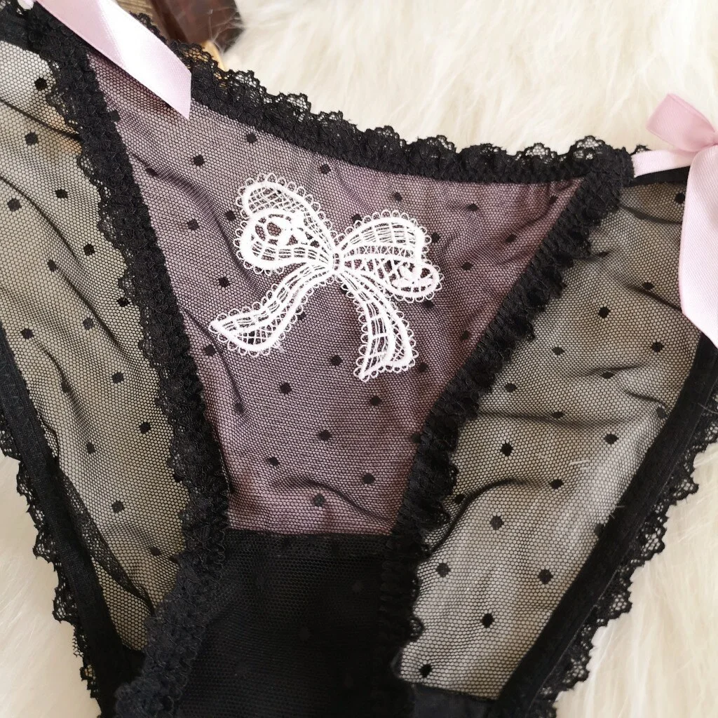 Billionm New Product Hot Sale Thin Ribbon Women's Panties Bowknot Embroidered Lace Women's Panties Transparent Thin Sexy