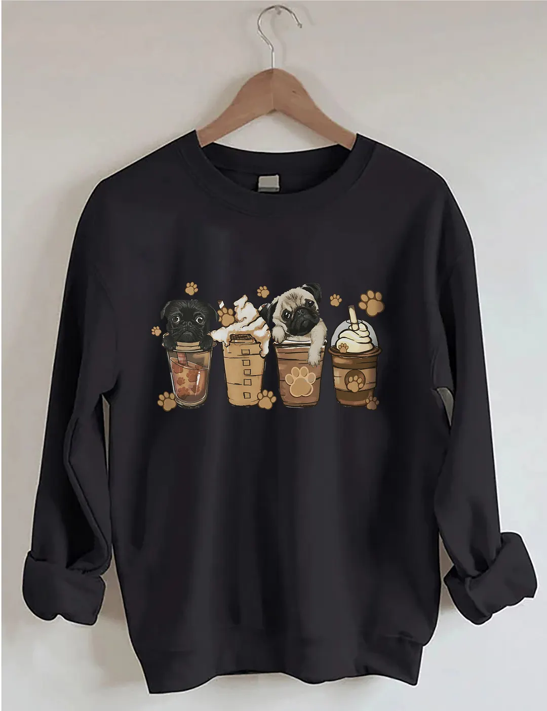 Cute Pug Coffee Sweatshirt