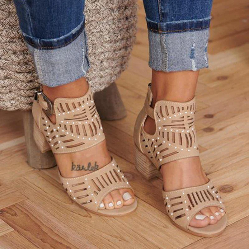 Women Cut-out Slip-on Booties