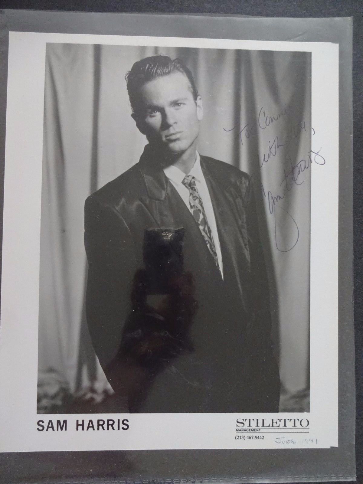 ORIGINAL, SIGNED & Inscribed B/W Sam Harris Publicity Photo Poster painting