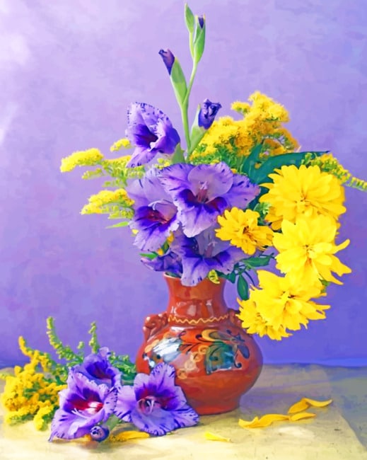 

Yellow And Purple Flowers – Aesthetic Paint By Numbers - 40*50CM, 501 Original