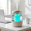 Air Humidifier Super Anti-Dry-Burning Quiet Silent Dual-Spray Humidifier W/ 7-Color Ambient Night Light Suitable for Room Office and Gym
