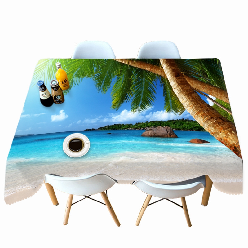 

Beach Seascape and Coconut Tree - 3D Tablecloth, 140*140cm, 501 Original