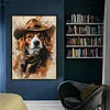 Cowboy Dog 11CT 3 Strands DIY Counted Cross Stitch Kit Large Size 40x60cm Cross Stitch Patterns Arts Craft Kits for Beginners Adults Home Decor