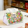 (24cm)Diamond Art Tissue Box DIY PU Napkin Cover for Home Decoration(summer drinks)