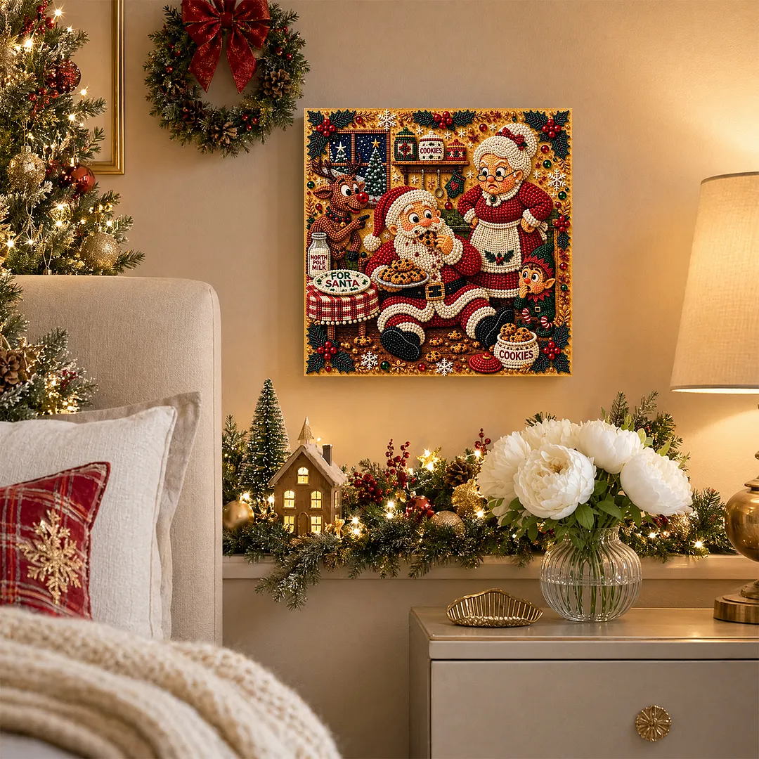 Framed Pearl Painting Kit Christmas Cookie Theme 7.87x7.87in