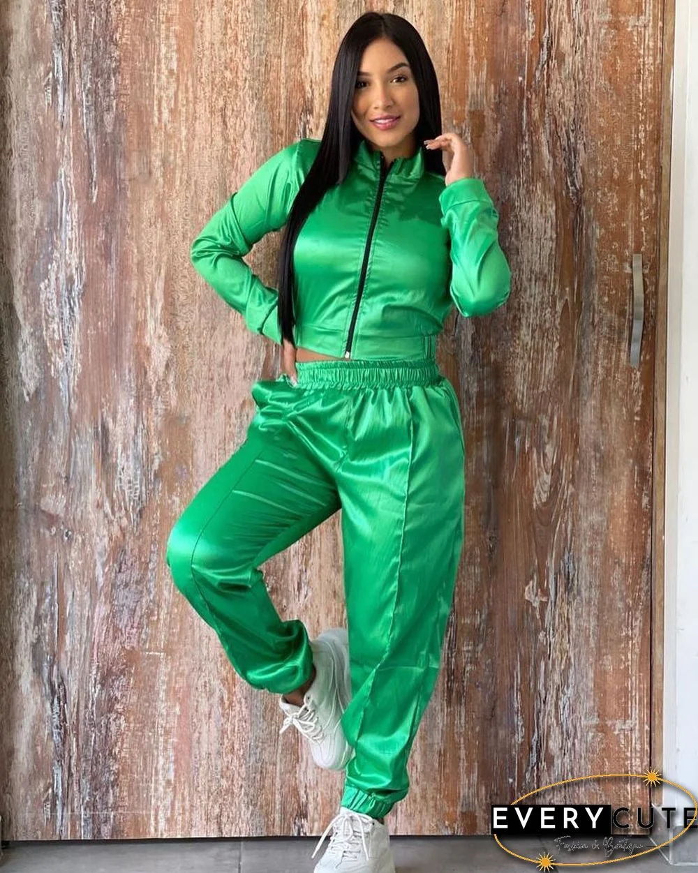 Fitness Activewear Jacket Loose Pants Two Piece Sets