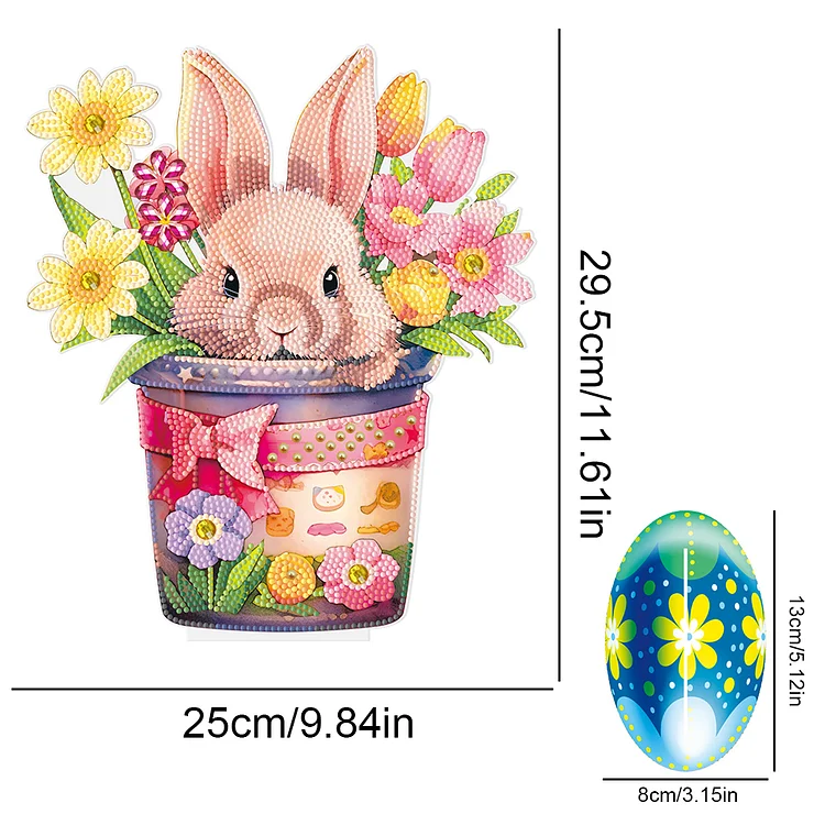 5D Special Shaped Diamond Painting Wreath Kits Easter Bunny Eggs Art Crafts  Rhinestone Drawing Garland Door Wall Hanging Decor