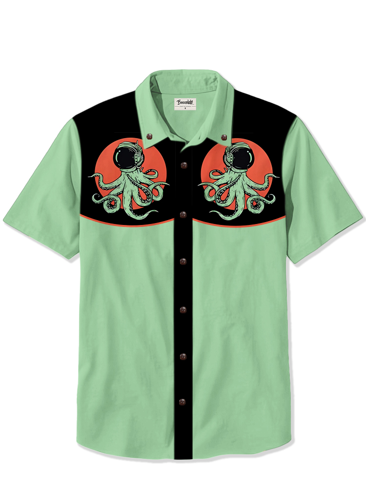 Alien octopus in space - 100% Cotton Shirt